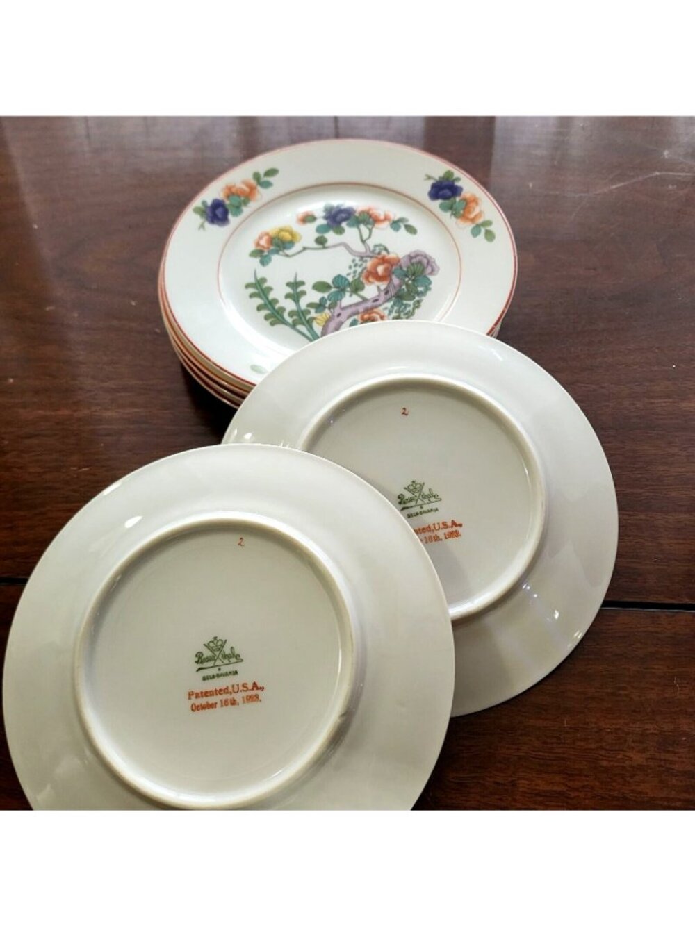 6 Rosenthal Indian Tree Bread Plates Antique 1923 Selb Bavaria vintage Floral Sa - Picture 9 of 14